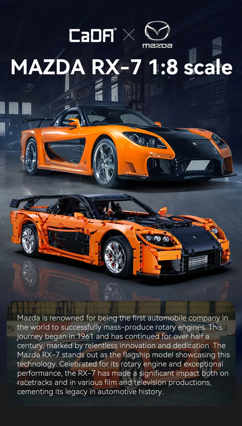 Cada 1:8 diseño MOC Artemy Zotov coche de carreras Mazda RX-7 RC