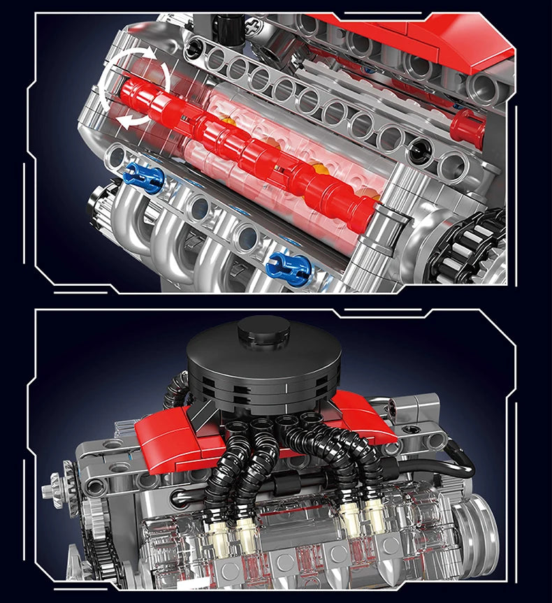 Mould King 10171 bloques de construcción de automóviles técnicos motorizados LSX454 V8 motor ladrillo juguetes montaje piezas de modelo de coche niños regalo de Navidad