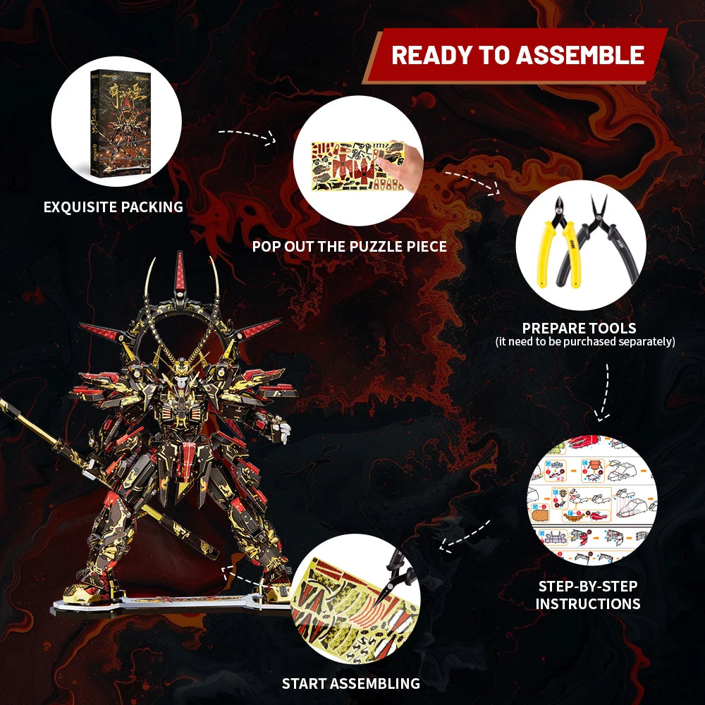 Piececool-Kits de modelos de Metal 3D, rompecabezas de Metal del Rey Mono, bricolaje