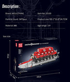 Mould King 10169 conjunto de bloques de construcción de motor motorizado V12, juego de ladrillos de coche de carreras