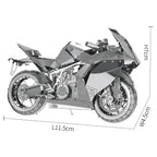 Piececool-rompecabezas de Metal 3D modelo de ensamblaje de motocicleta de plata