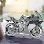 Piececool-rompecabezas de Metal 3D modelo de ensamblaje de motocicleta de plata