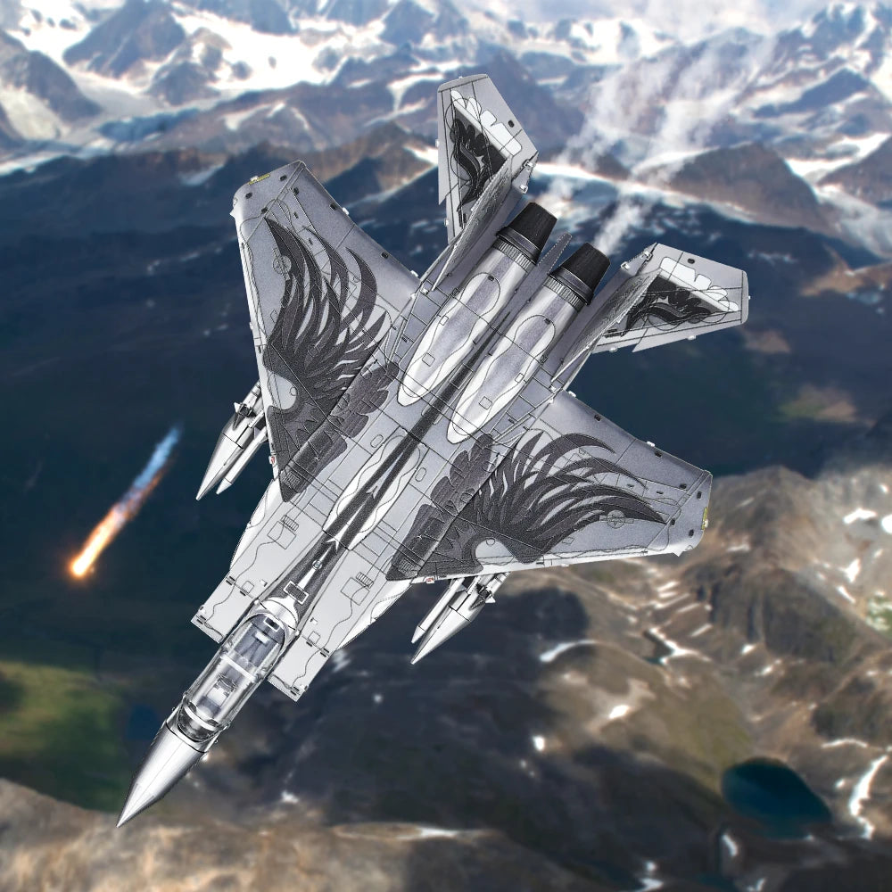 Piececool-rompecabezas de Metal 3D  Kits de modelos de ensamblaje de combate de F-15