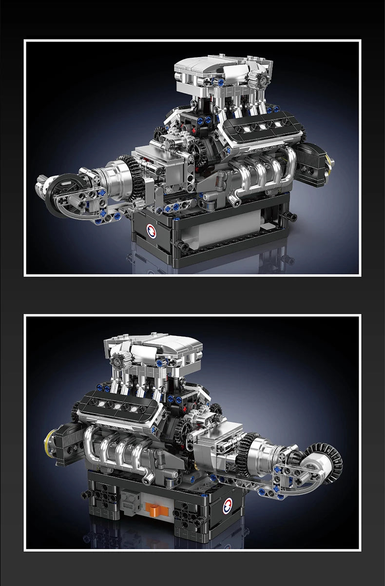Mould King 10206, pieza técnica de coche, juguetes, coche deportivo motorizado MCL V8, bloques de construcción de motor