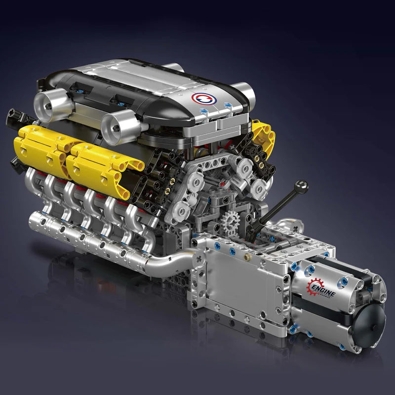 Mould King 10202 juguetes de motor de coche técnico el supercoche motorizado V12 + bloques de construcción de transmisión
