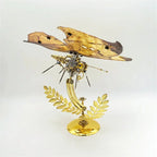 Kit de modelo de rompecabezas de Metal 3D con mariposa y hoja muerta Steampunk