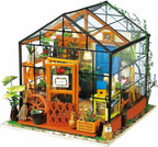 Robotime Mini casa verde Casa de flores de Cathy Casa de muñecas DIY Kit de muebles en miniatura de madera con LED Los mejores regalos de cumpleaños