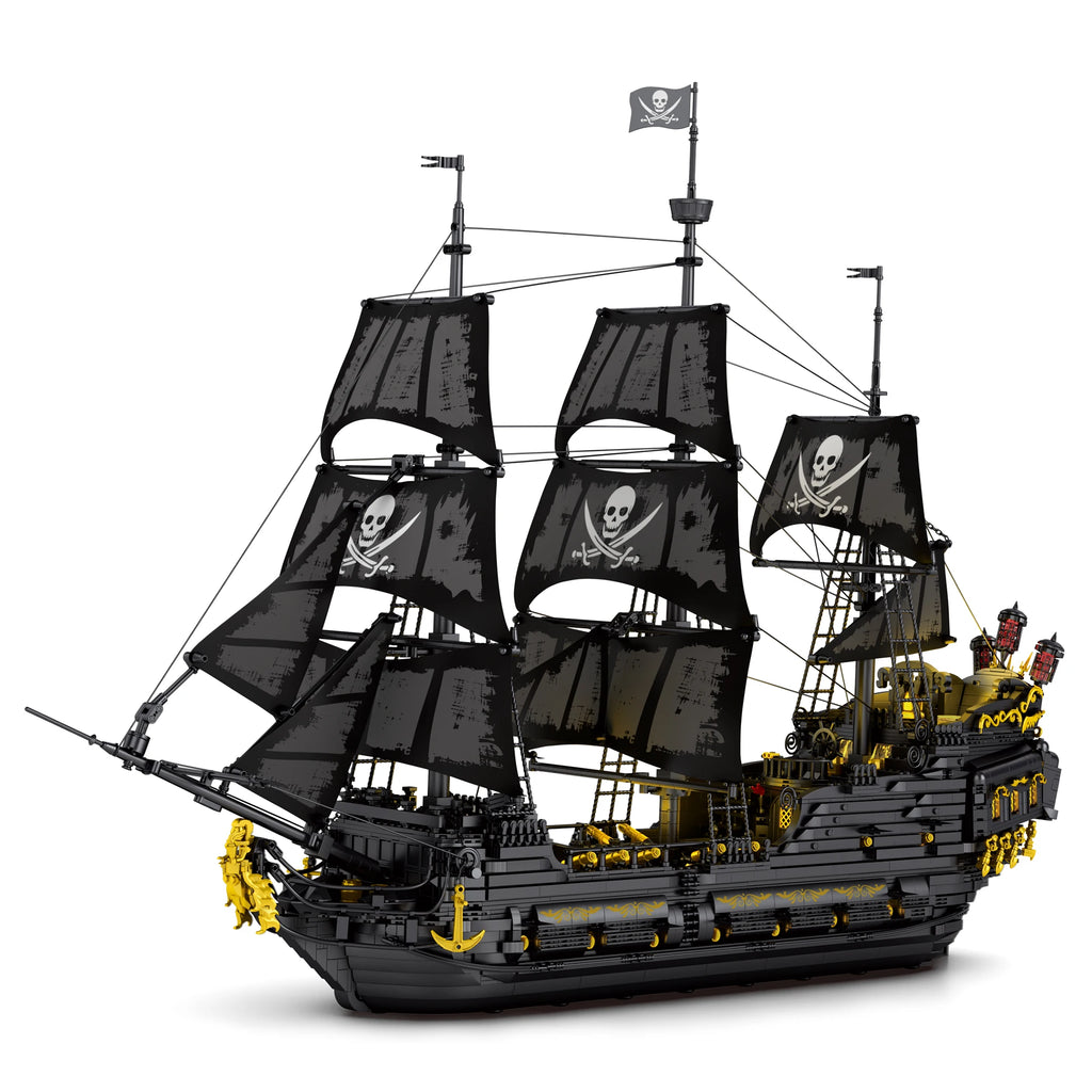 Bloques de Construcción del Barco Pirata Perla Negra, Kit de Modelo de Ladrillos del Buque Insignia del Caribe