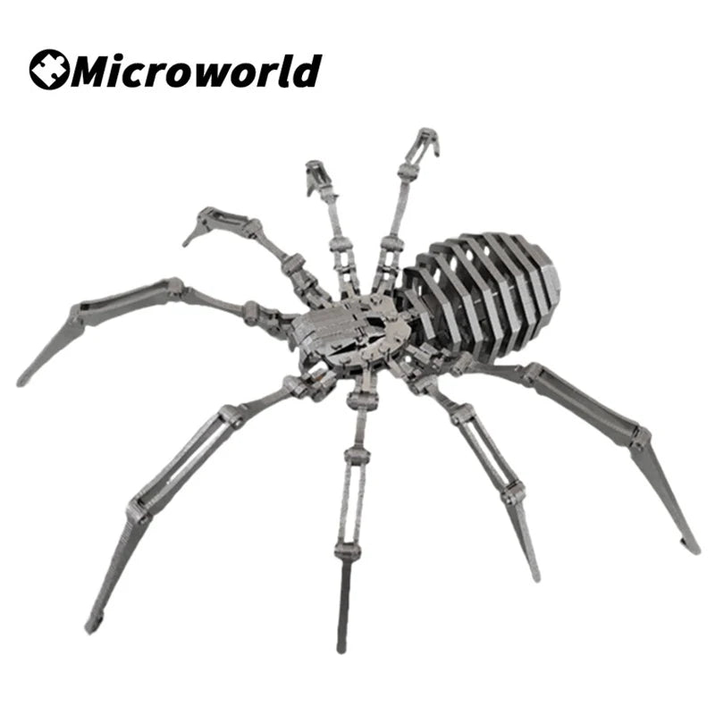 Microworld-juegos de rompecabezas de Metal 3D, Kits de modelos Spider King, Warcraft de acero, rompecabezas ensamblado DIY
