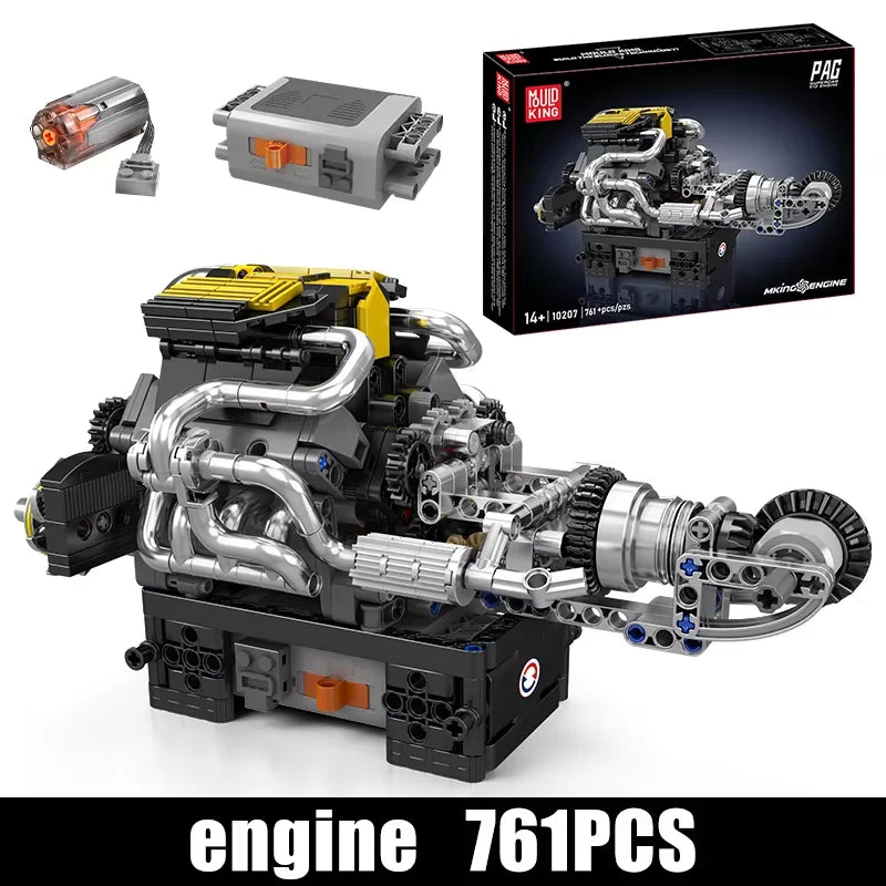 Mould King 10207 juguetes de coche técnico el supercoche PAG V12 conjunto de bloques