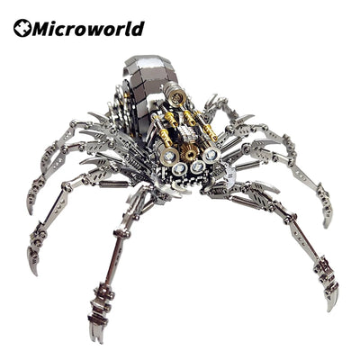 Microworld rompecabezas de Metal 3D Animal Spider King Plus versión modelo rompecabezas DIY Kits de montaje