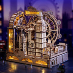 Robotime-rompecabezas de madera 3D, Kit de construcción de mármol, modelo de ciudad de Londres con luces, rompecabezas mecánico DIY para adultos y adolescentes