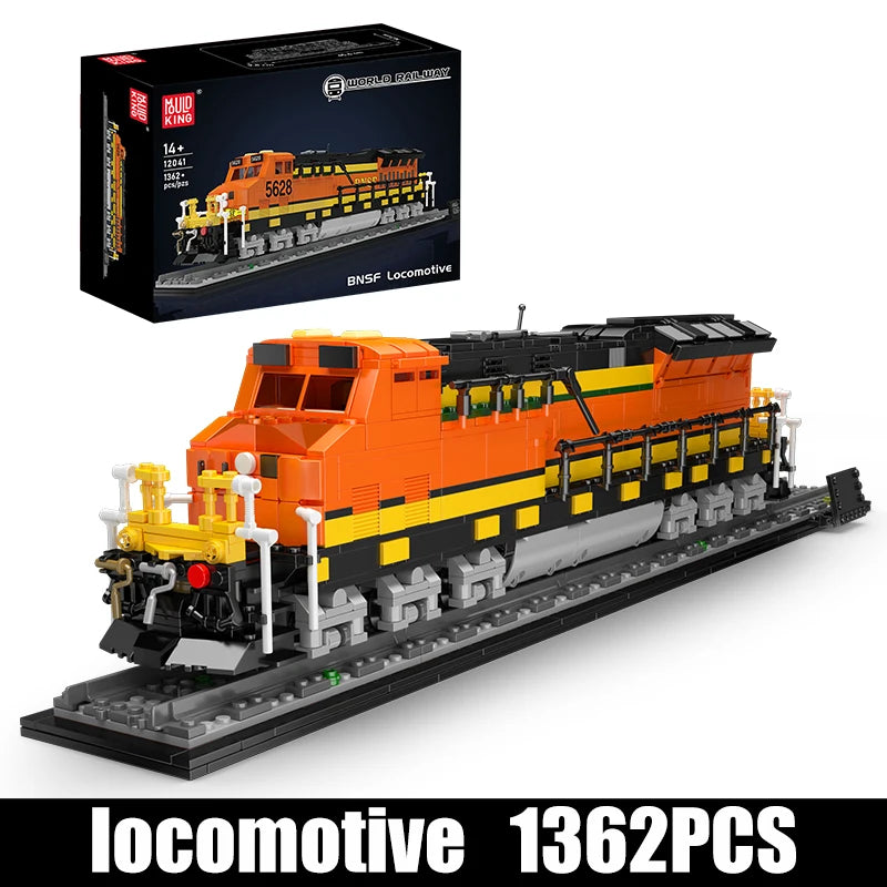 Mould King 12041 Tren técnico de juguete, conjunto de bloques de construcción de locomotora del norte RC