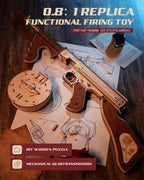 Robotime Rompecabezas de madera 3D Thompson Submetralete Juguete Modelo Kits de construcción con banda de goma para adultos