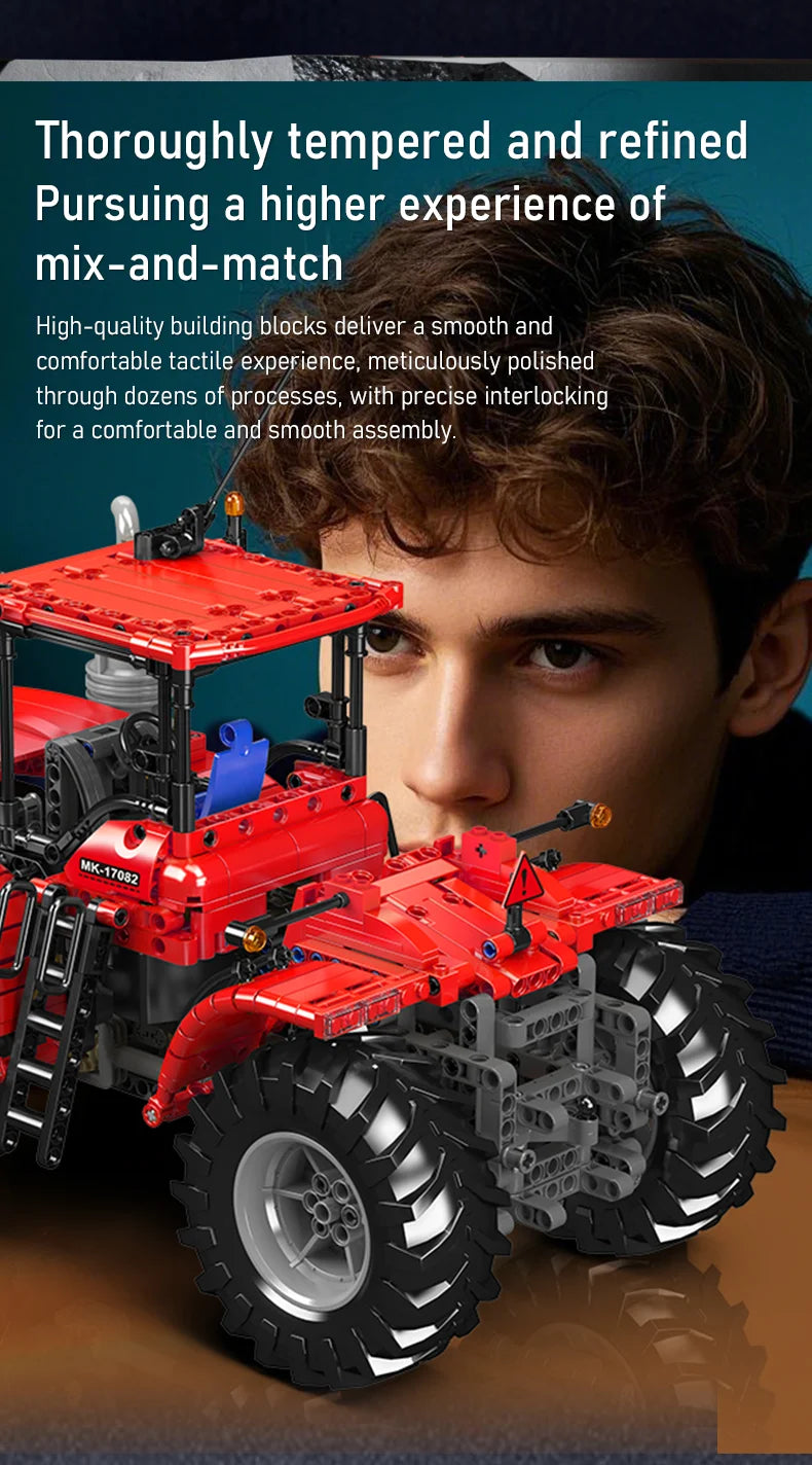 Mould King 17081/17082 juguetes técnicos para coche, Tractor articulado RC Challenger