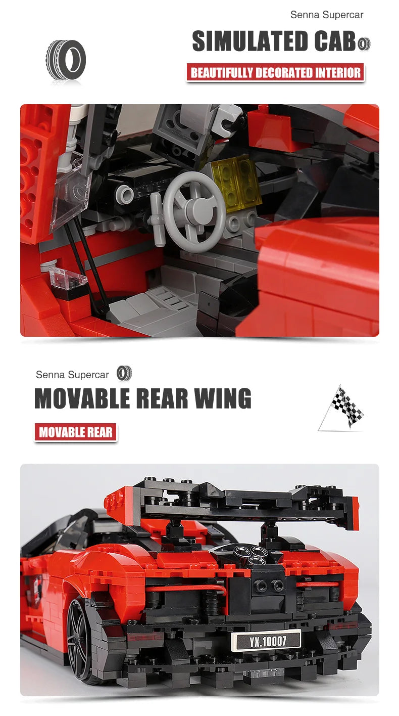Mould King 10007, bloques de construcción de automóviles técnicos