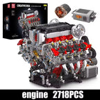 Mould King-juego de ensamblaje de motor V8, F488 supercoche