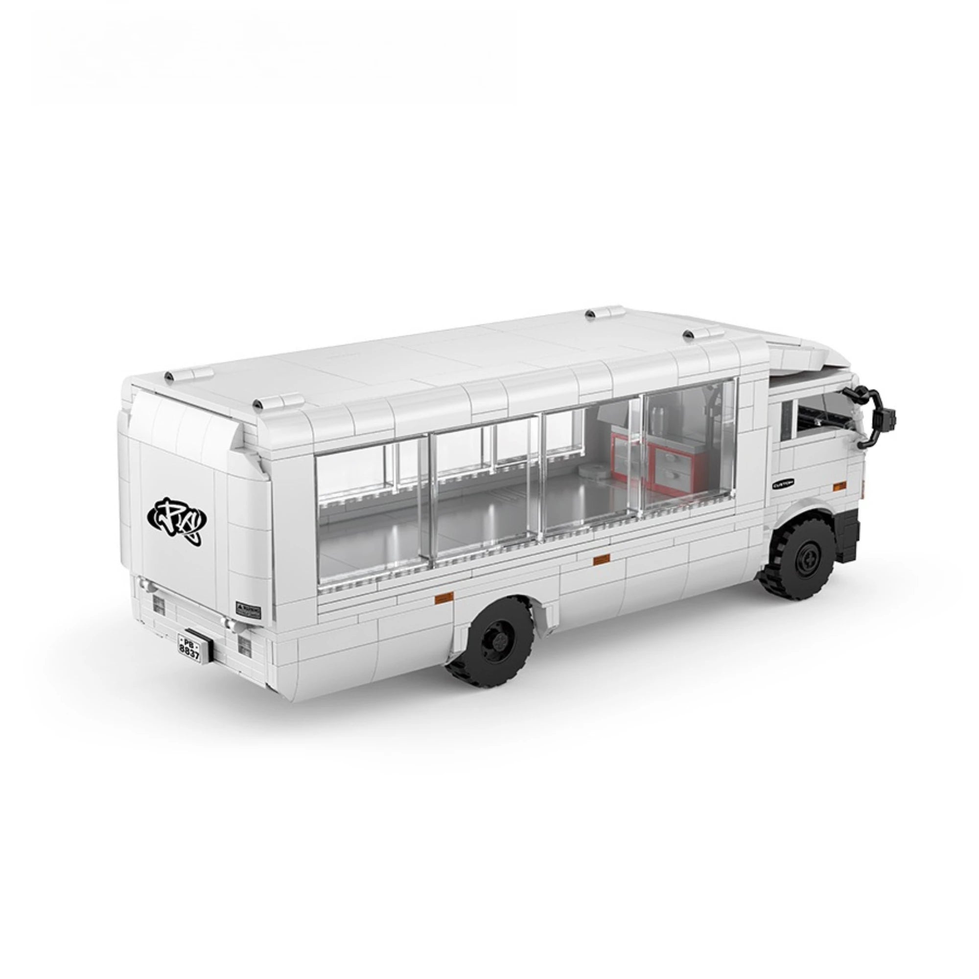 Bloques de construcción de camiones con remolque cerrado serie Dream Carrier F3, 830 Uds., PB8837