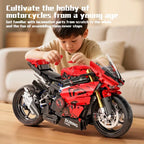 ToylinX-Juego de bloques de construcción de motocicletas 1:5, 2024 Uds., modelo de súper moto de carreras técnicas