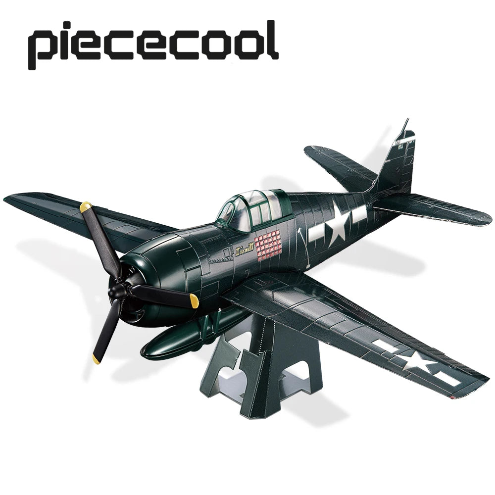 Piececool-rompecabezas de Metal 3D  rompecabezas de GRUMMAN F6F HELLCAT, Kits de modelos juguete DIY, rompecabezas