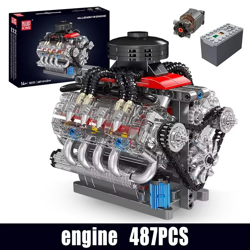 Mould King 10171 bloques de construcción de automóviles técnicos motorizados LSX454 V8 motor ladrillo juguetes montaje piezas de modelo de coche niños regalo de Navidad