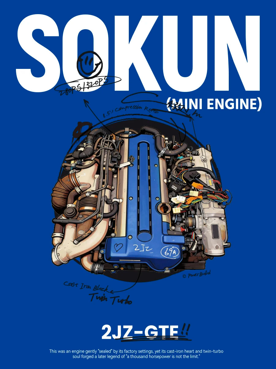 248 Piezas de Bloques de Construcción de Motor 2JZ-GTE Mini, PB8869A, Superauto Técnico SOKUN, Ladrillos Decorativos de Motor de Vehículo