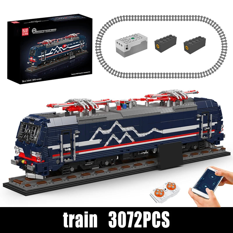 Mould King 12045 Tren técnico de juguete, tren motorizado Vectron MS, bloque de construcción, locomotora RC