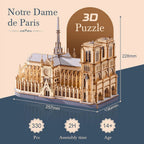 Robotime Rokr rompecabezas 3D catedral de París Kit de modelo de madera para adultos para construir juguetes DIY construcción kits de manualidades regalo Ideal