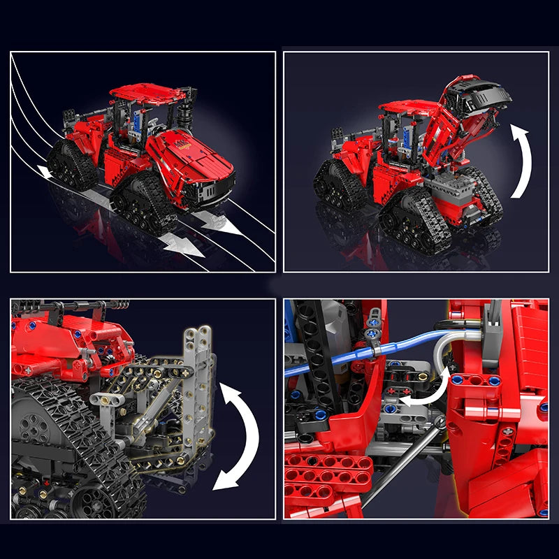Mould King-bloques de construcción de coche técnico MOC-35270 de bloques de construcción, Tractor neumático sobre orugas, montaje de modelo de camión