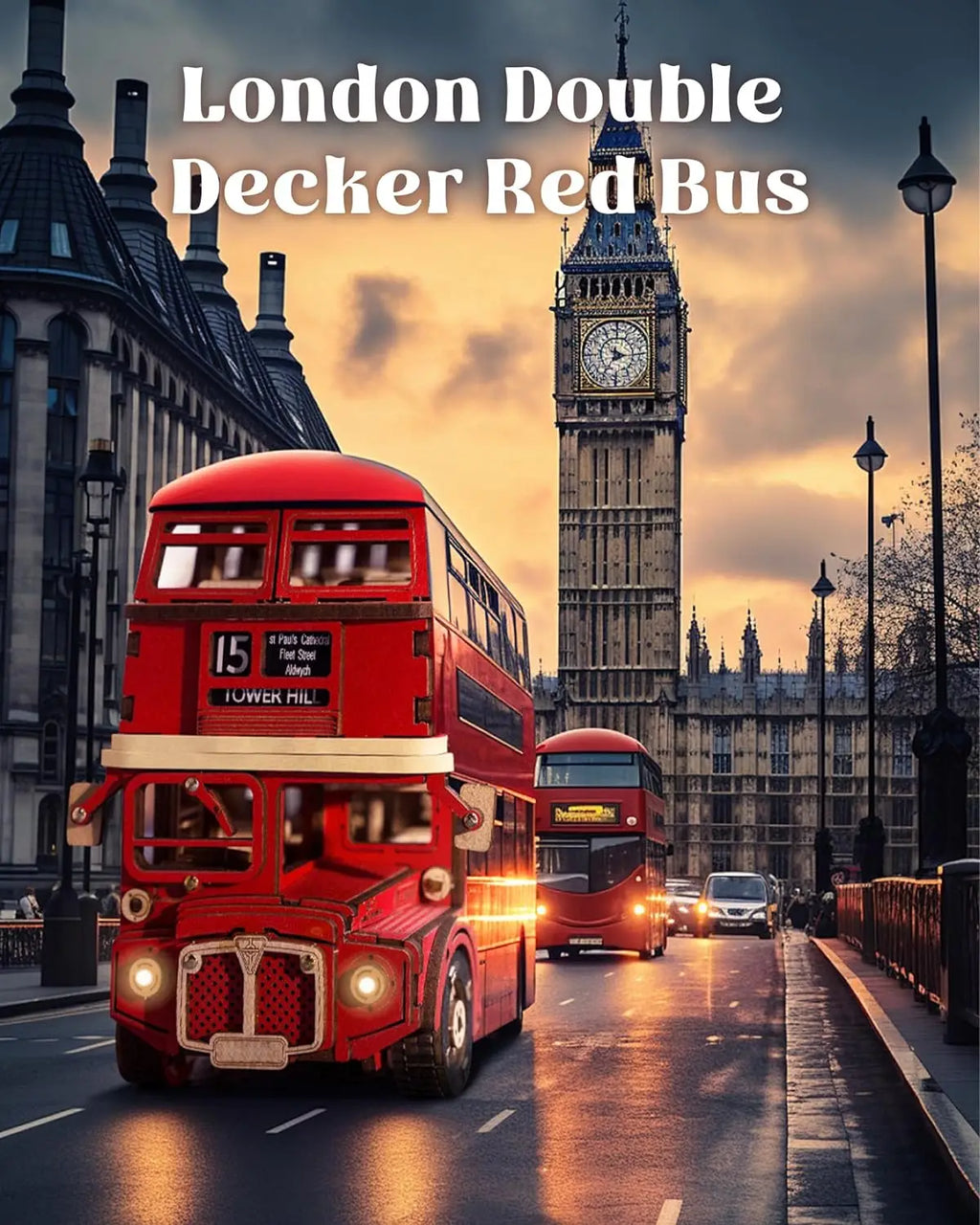 Robotime rolife London Tour Bus 3D rompecabezas de madera modelo de madera coche de juguete para construir manualidades coleccionables regalos para niños niñas