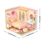 Robotime Rolife: casita en miniatura «Lovely Pink Bedroom» para montar tú mismo, con accesorios y luces LED, ideal como regalo de cumpleaños DW016