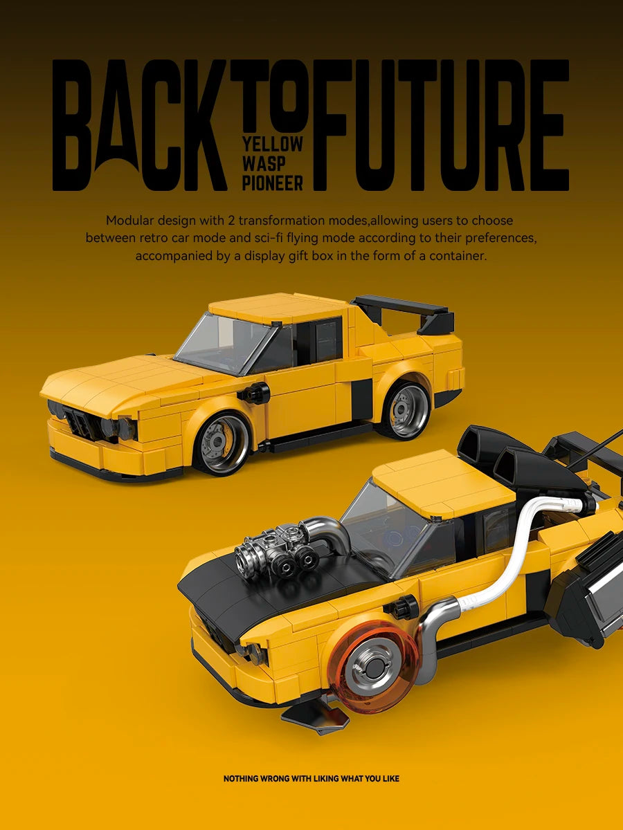 583 Uds.  bloques de construcción de Regreso al futuro PB8826, vehículo de carreras