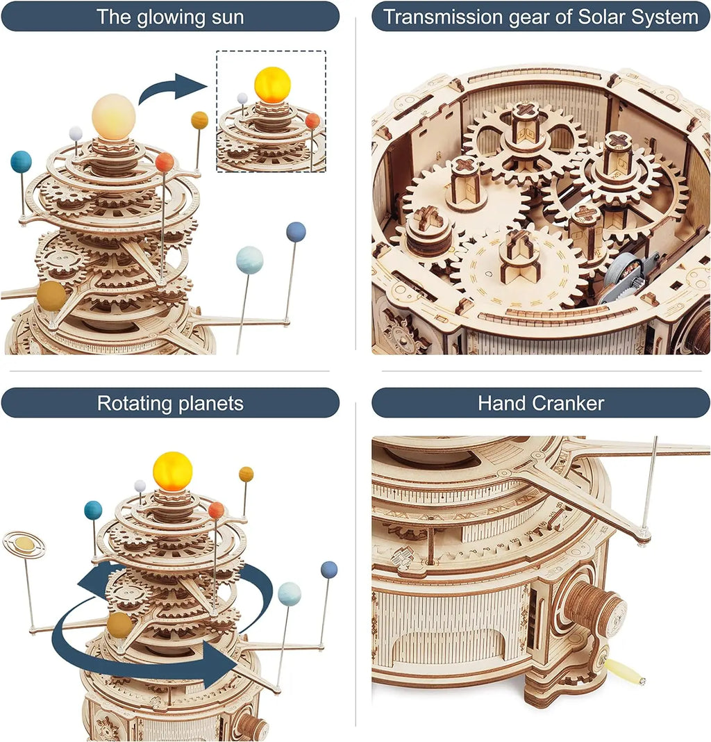 Robotime-construcción de un modelo de madera para niños y adultos, Rokr 316, piezas, giratorio, mecánico, orrity, bricolaje, bloques de construcción, Kits, juguete, regalo, ST001