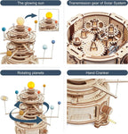 Robotime-construcción de un modelo de madera para niños y adultos, Rokr 316, piezas, giratorio, mecánico, orrity, bricolaje, bloques de construcción, Kits, juguete, regalo, ST001