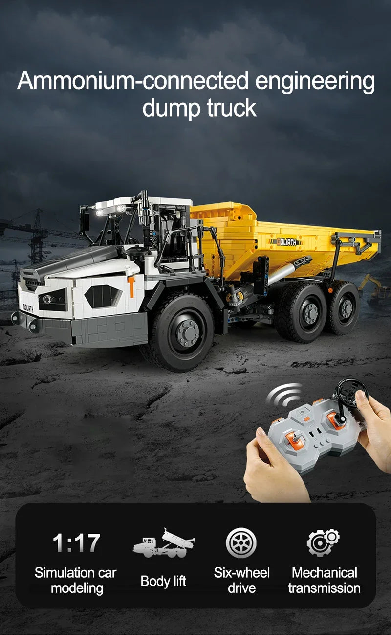 3067 Uds CADA City Control remoto camión volquete articulado bloques de construcción de automóviles RC vehículo de ingeniería