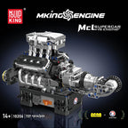 Mould King 10206, pieza técnica de coche, juguetes, coche deportivo motorizado MCL V8, bloques de construcción de motor