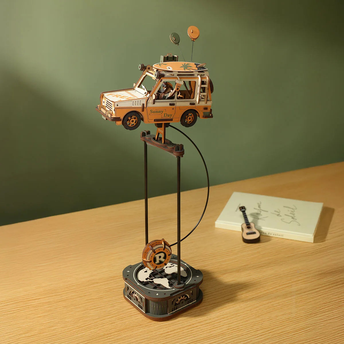 Kit de construcción de modelos Robotime Rokr Gravity Swing, kit de rompecabezas de madera 3D, kit de Papá Noel en trineo, kit de pescador oceánico, los mejores regalos para adultos.
