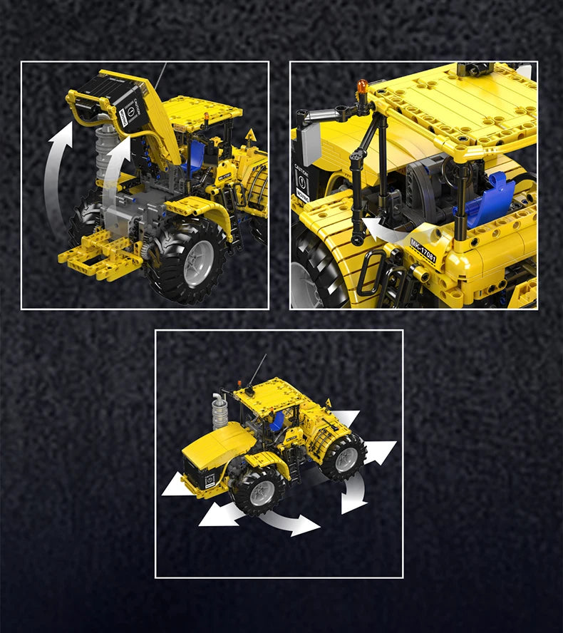 Mould King 17081/17082 juguetes técnicos para coche, Tractor articulado RC Challenger