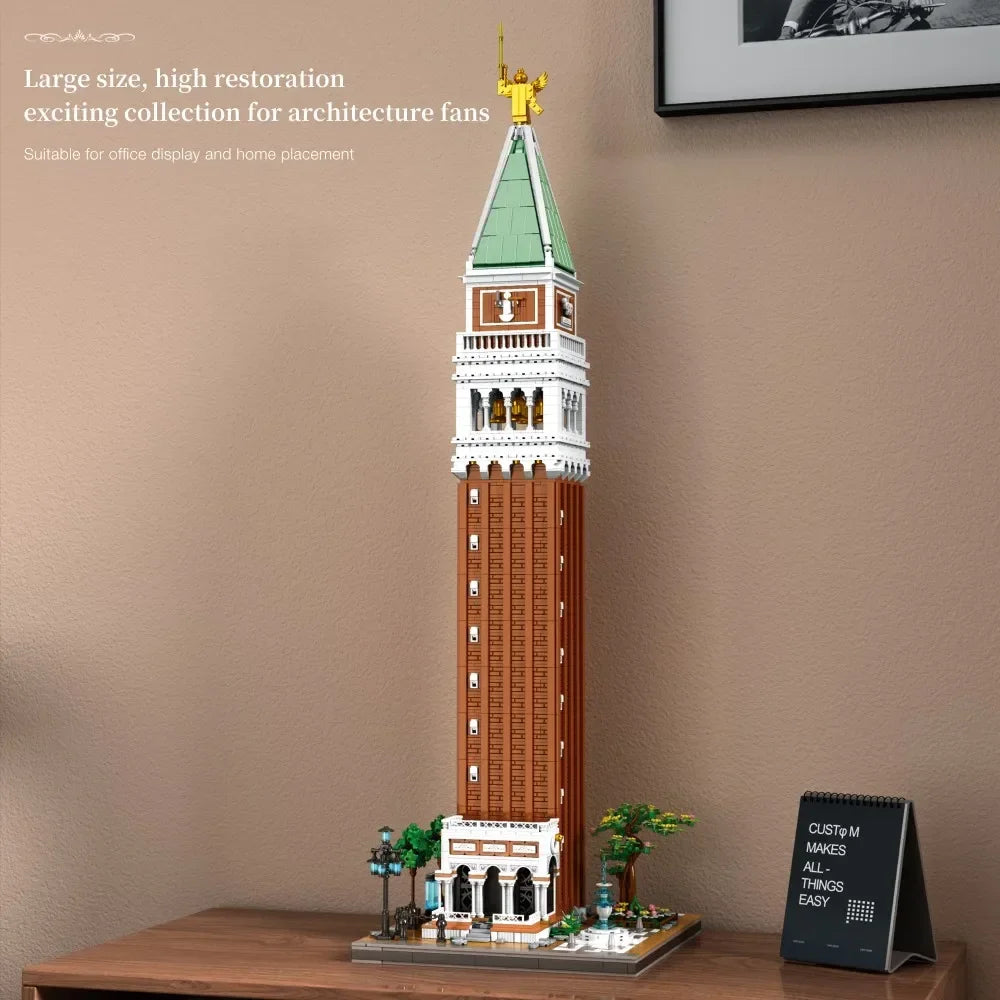 Bloques de construcción de torre de reloj de San Mark, modelo arquitectónico renacentista