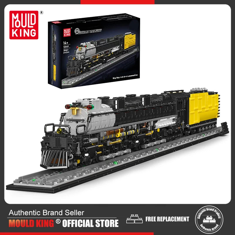 Mould King 12049 Tren de juguete técnico The Big Boy 4-8-8-4 locomotora