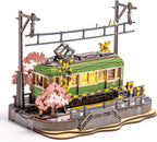 Robotime-rompecabezas 3D Sakura Journey, modelo DIY, juguete de construcción con luz LED, Kits de artesanía de madera, Hobby de Tram para niños, regalo de rompecabezas