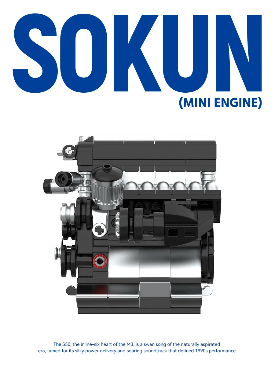 292 Piezas de Bloques de Construcción de Motor M3 S50 PB8869F, Superauto Técnico SOKUN