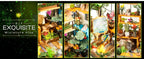 Robotime Mini casa verde Casa de flores de Cathy Casa de muñecas DIY Kit de muebles en miniatura de madera con LED Los mejores regalos de cumpleaños