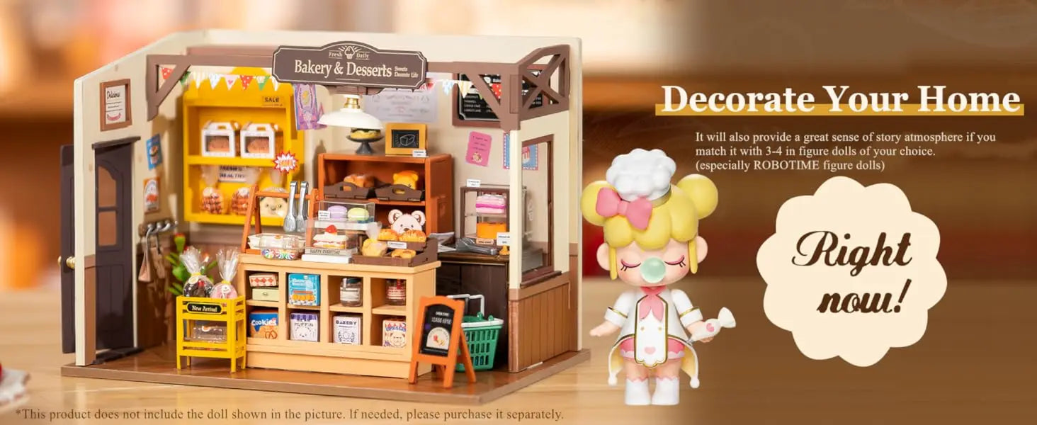 Robotime Rolife Becka's Baking House Rompecabezas 3D DIY Kit de casa de muñecas en miniatura Regalo increíble para niños DG161