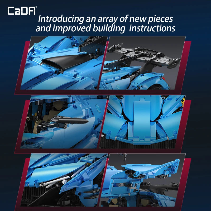 Cada 3865 Uds 1:8 ciudad azul coche de carreras V12 Hypercar modelo