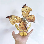 Kit de modelo de rompecabezas de Metal 3D con mariposa y hoja muerta Steampunk