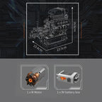 Mould King 10225, juguetes de motor técnico, conjunto de bloques de construcción de motor motorizado V8