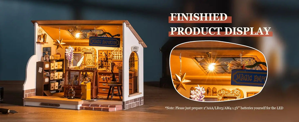 Robotime Rolife DIY casa de muñecas Kiki's Magic Emporium adorno decorativo niños miniatura fantasía casa de muñecas mágica Kit de madera de juguete