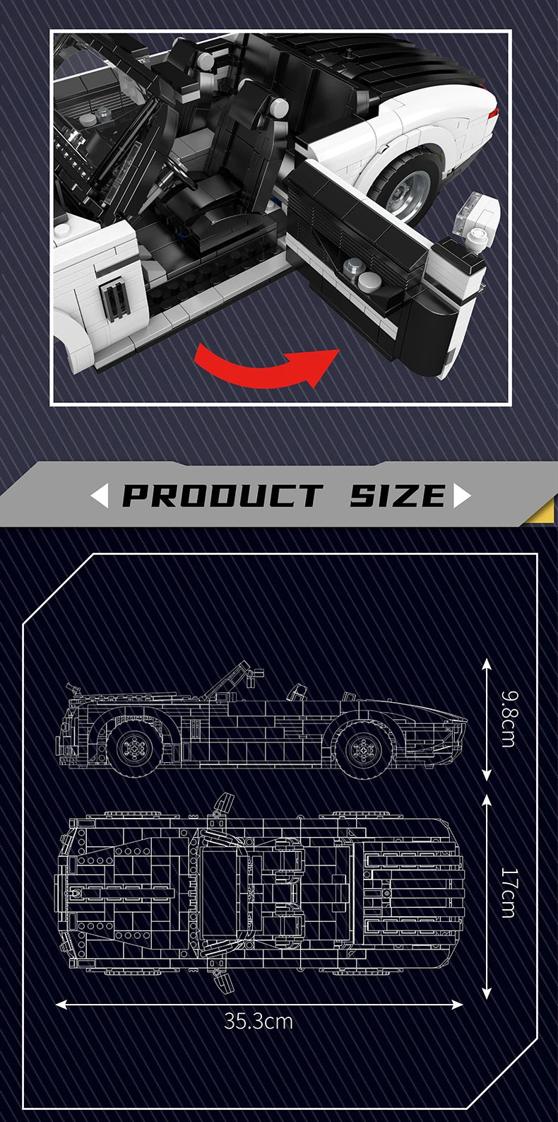 Mould King-bloques de construcción de coche técnico, MOC Wraith Oldtime