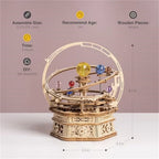 Robotime-caja de música mecánica giratoria de noche estrellada, rompecabezas de madera 3D, modelo de ensamblaje, Kits de artesanía de construcción para niños AMK51